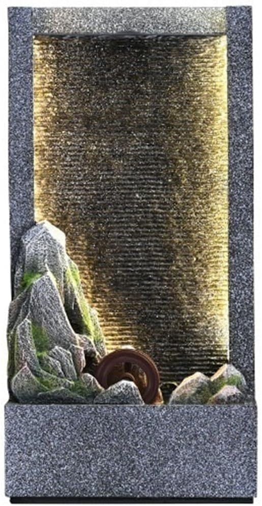 Tabletop Fountain Tabletop Fountain Minimalist Rockery Curtain Wall Water Ornaments for Office Indoor Decoration