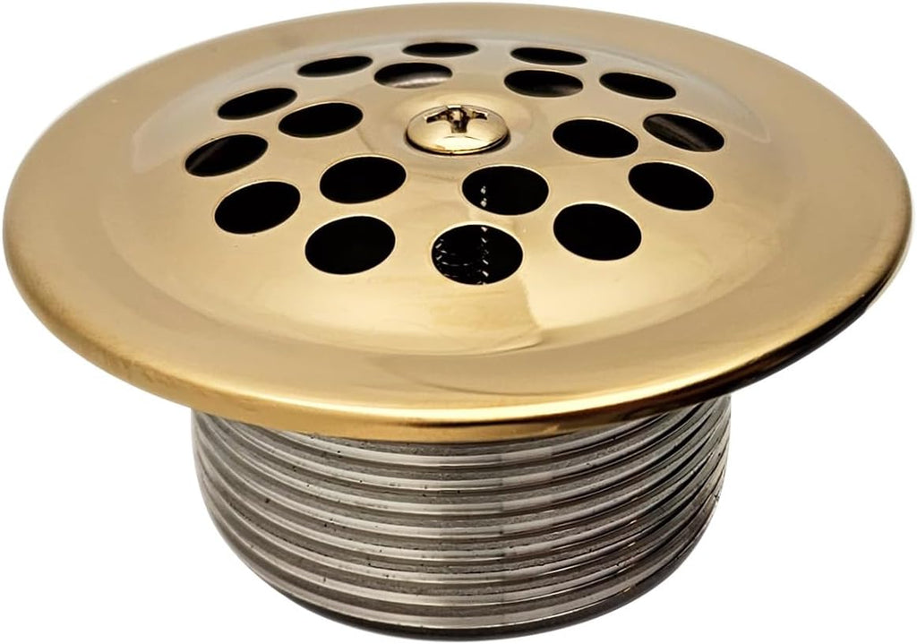 Westbrass A324-01 22-1/2' Bath Waste & Overflow Assembly with Trip Lever and Beehive Strainer Grid Drain, Polished Brass