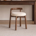 YESWOOD Oak Wood Swivel Vanity Stool, 360 Swivel Chair for Makeup Room, Fully Assembled Makeup Chair, Vanity Bench for Bathroom & Living Room, Walnut Color
