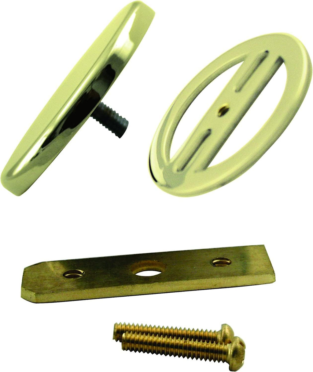 Westbrass 22-1/2' Twist & Close Bath Waste & Overflow with No-Hole Faceplate, Polished Brass, D3221HK-01