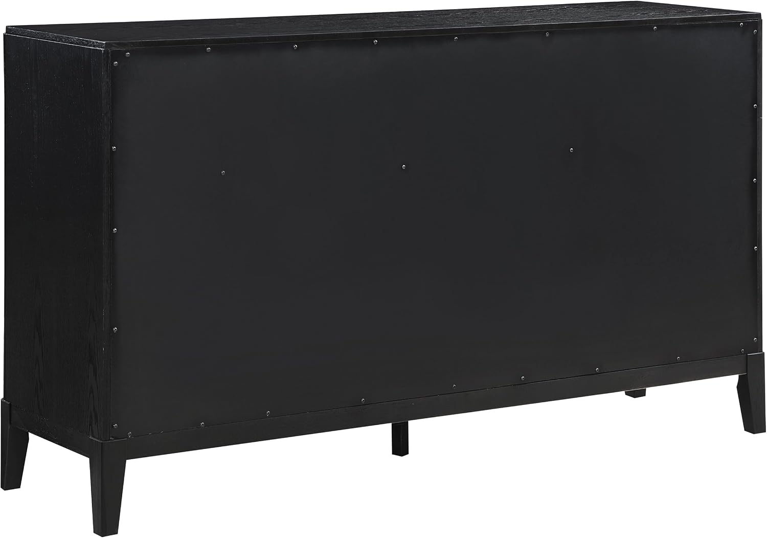 Coaster Home Furnishings Brookmead Transitional 4-Piece Bedroom Set Fabric Upholstered Queen Size Panel Bed Frame 60-inch Headboard Black 224710Q-S4
