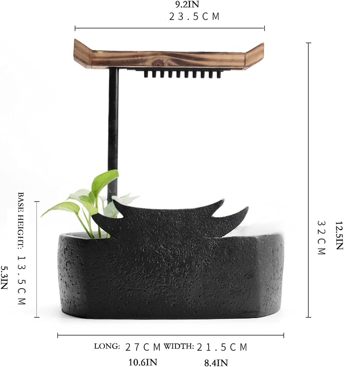 Tabletop Fountain Indoor Waterfall Fountain Chinese Style Portable Tabletop Water Ceramic Circulating Zen Meditation Decoration