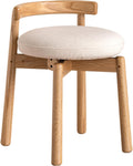 YESWOOD Oak Wood Vanity Stool, 360 Swivel Chair for Makeup Room, Fully Assembled Makeup Chair, Vanity Bench for Bathroom & Living Room, Natural Wood