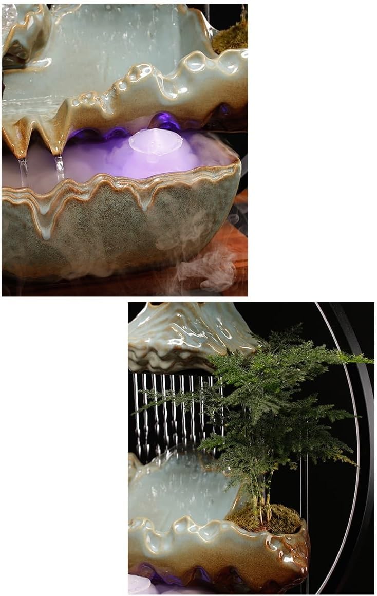 Tabletop Fountains Chinese Style Water Fountain Fortune Ornaments Creative Circulation Humidifier Home Office Desktop Decoration Indoor Tabletop Water Fountain