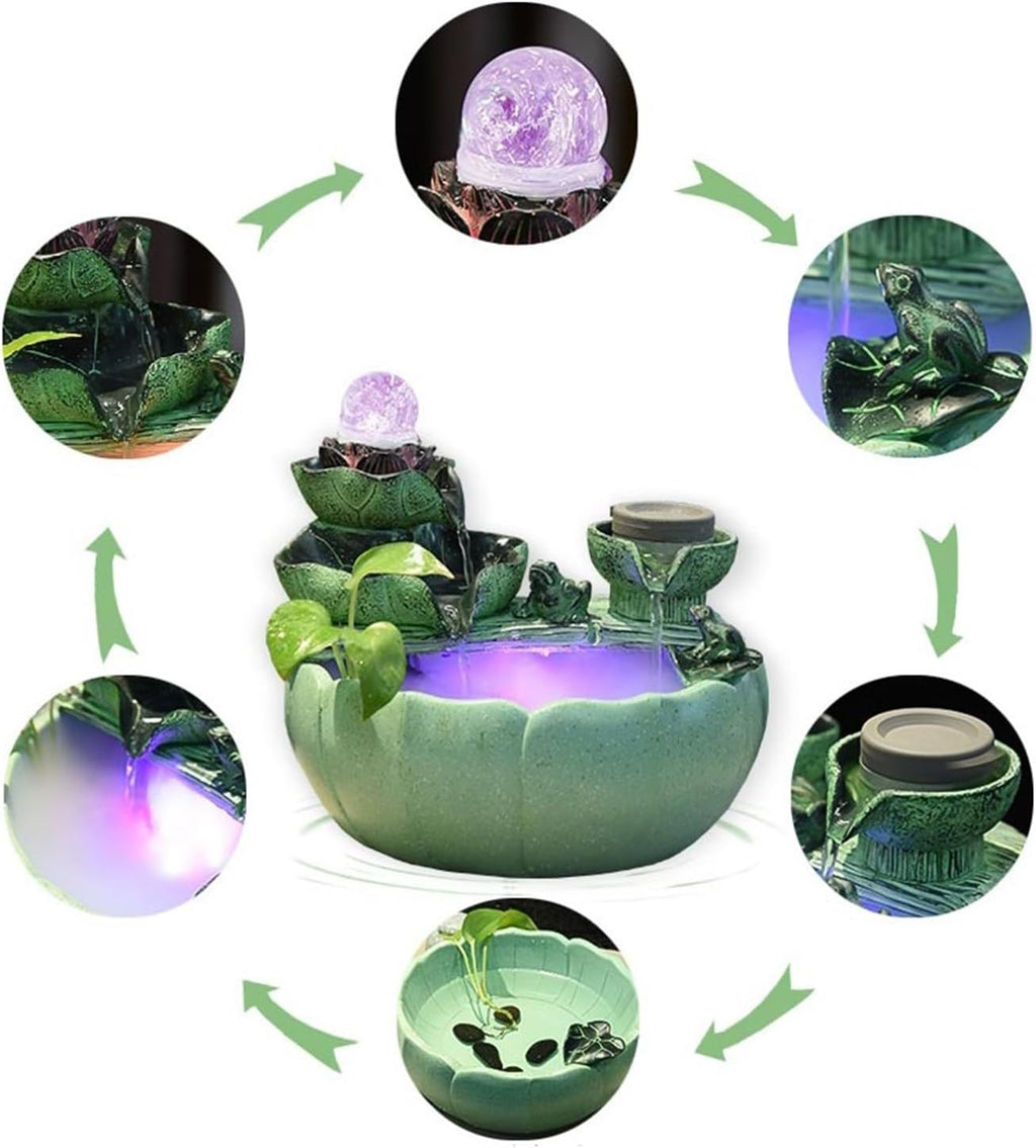 Tabletop Fountain Relaxation Waterfall Fountain Indoor Water Feature Fish Tank for Home and Office Decor(Small)