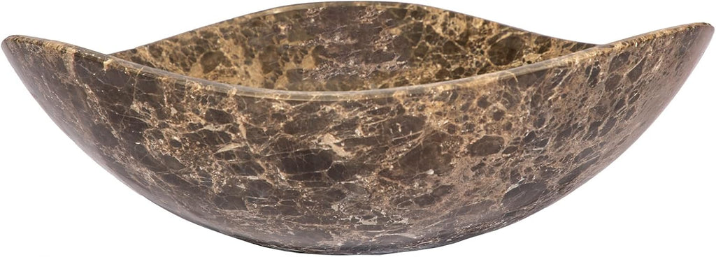 Eden Bath Round Freeform Vessel Sink, Honed Dark Emperador Marble - Stylish Bathroom Sink