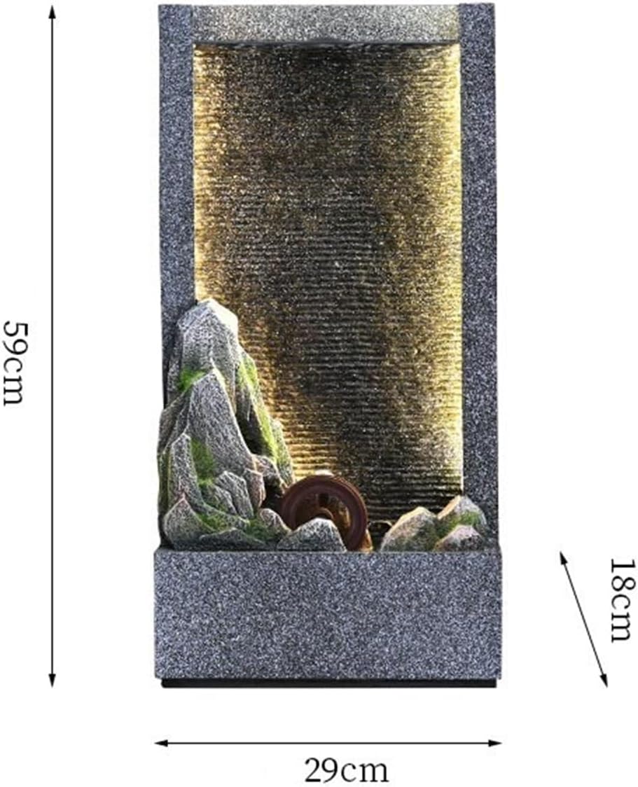 Tabletop Fountain Tabletop Fountain Minimalist Rockery Curtain Wall Water Ornaments for Office Indoor Decoration