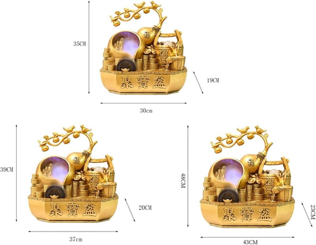 Tabletop Water Fountain Tabletop Water Fountain, Spinning Ball Light Fountain for Home Office Decor Office Relaxation Meditation Fountain(Large)