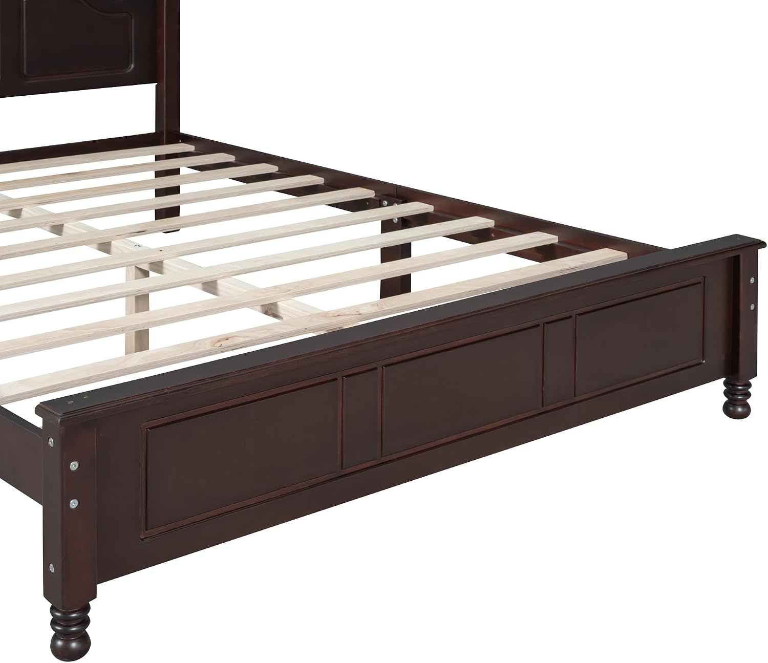 Harper & Bright Designs Queen Size Platform Bed Frame with Headboard, Mid Century Modern Bed Frame with Underbed Storage for Kids, Teens, Adults, Classic Vintage Design, Dark Walnut
