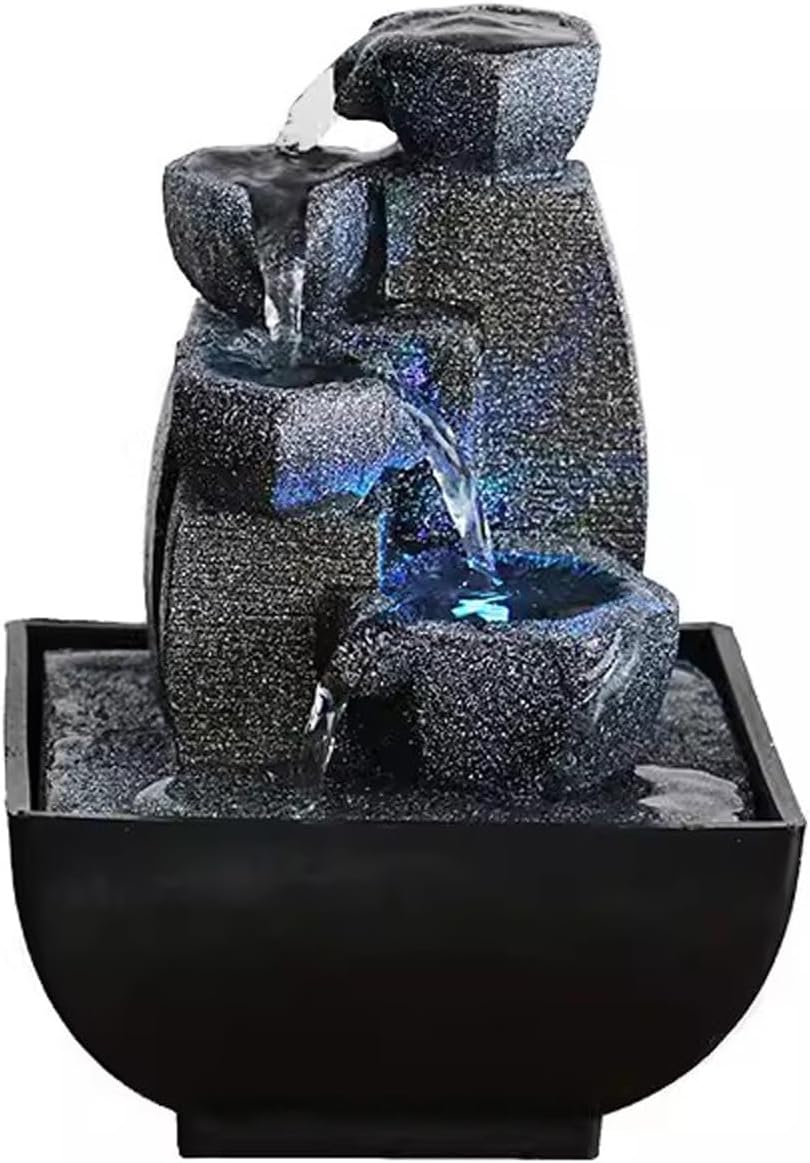 Tabletop Fountain Rockery Circulating Water Fountain Desktop Small Decoration Home Living Room TV Cabinet Porch Decoration Desktop Fountain (Color : 02)
