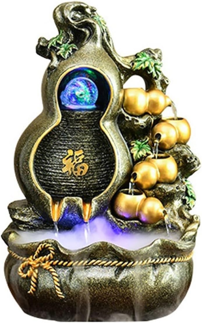Tabletop Fountain Coffee Table Ornaments Living Room Desktop Business Office Fountain Water Attracts Wealth to Improve Feng Shui Desktop Fountain