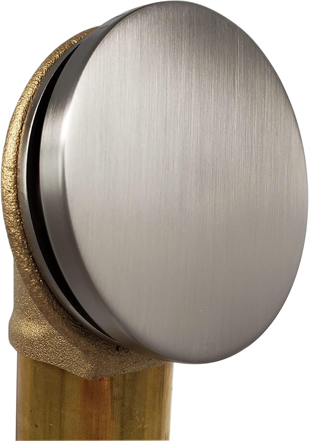 Westbrass A326HBJ-20 25' Brass Bath Waste & Overflow Assembly with European Tip-Toe Drain Plug and Illusionary Faceplate, Stainless Steel