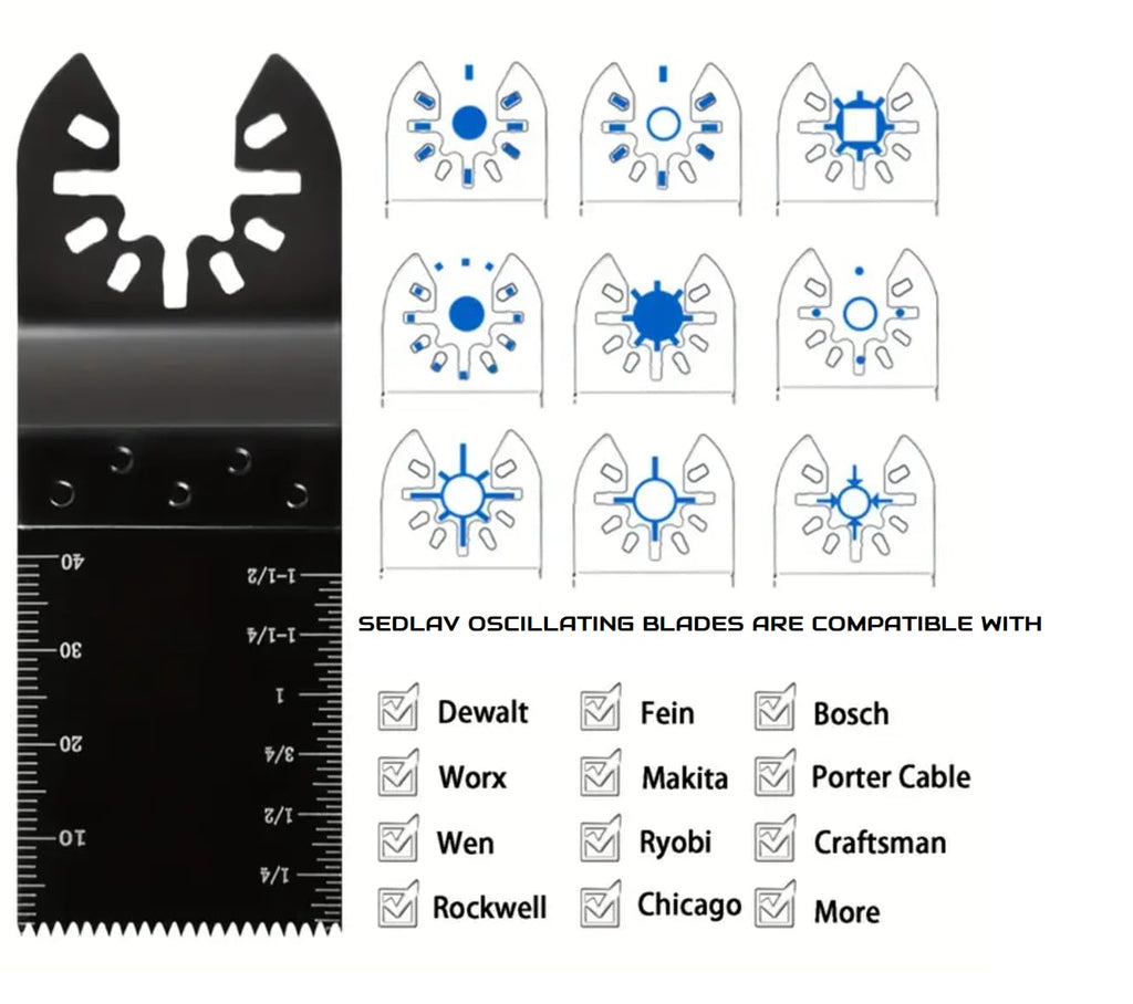 SEDLAV Oscillating Tool Blade, Tool Blades for Wood, Metal, Drywall, Shingles, Oscillating Multi Tool Blades Metal Carbide Titanium Multi Tool Blades Oscillating Blades (2000)