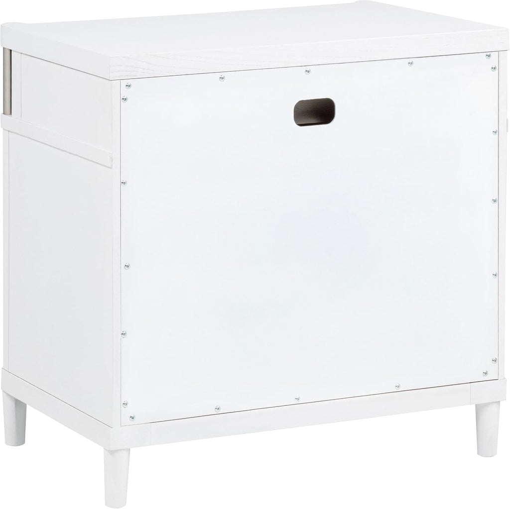 Coaster Home Furnishings - Gracemont - Wood - 4-Piece Bedroom Set with Light Grey Fabric, Vertical Tube, Cord Access and Flat Drawer Fronts - Bedroom - California King Size - White - 225071KW-S4