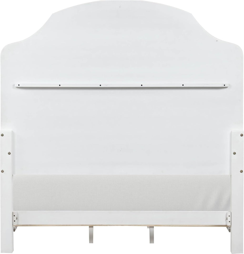 Furniture of America Eryllis Modern Solid Wood 6-Piece Panel Bedroom Set with Louvered Style Headboard, French and English Dovetails, Box Spring Needed, King, Antique White