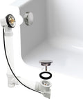 Westbrass A50P45-05 45' SCH. 40 PVC Cable Driven Bath Drain Trim Kit with Rotary Overflow Cover Knob and Pop-Up Stopper, Polished Nickel