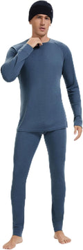 Men's 100% Merino Wool Base Layer Sets - Lightweight Thermal Underwear Gifts Pack with Wool Beanie