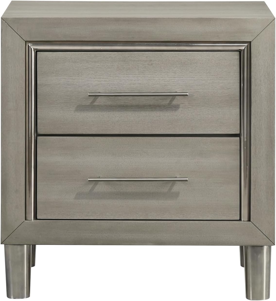 New Classic Furniture Lennox 5Pc Wood Cal King Bedroom Set w 2 Ns, Gray