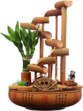Fountains, Bamboo Tabletop Fountain, Aquarium Water Recycling Decor, Pipe Fountain Office Desktop Furniture, Tabletop Fountains
