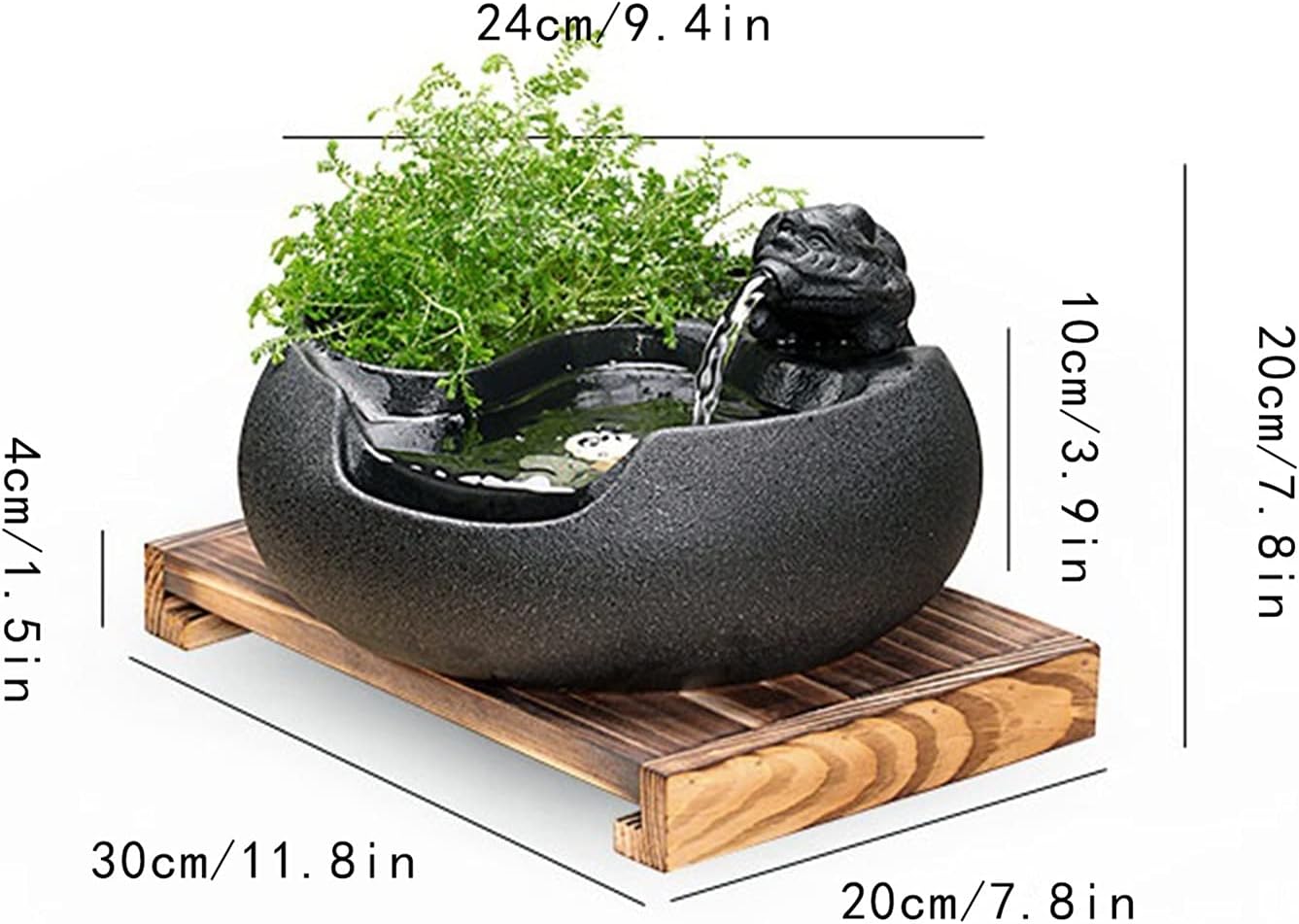 Tabletop Fountains Tabletop Fountain Ceramic Water Decoration Fountain Humidifier Water Feature Decoration Feng Shui Living Room Desktop Office Fish Tank Zen Meditation I