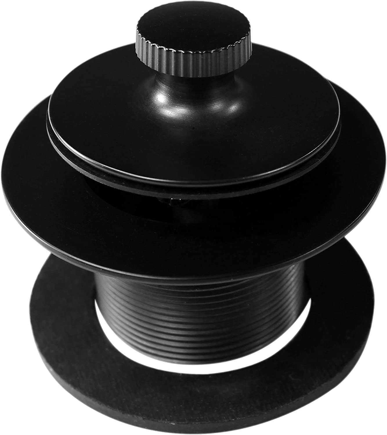 Westbrass D94K-50-62 Twist & Close Bathtub Drain Stopper with 2-Hole Faceplate and Adapter Bushing, Matte Black (50-Pack)