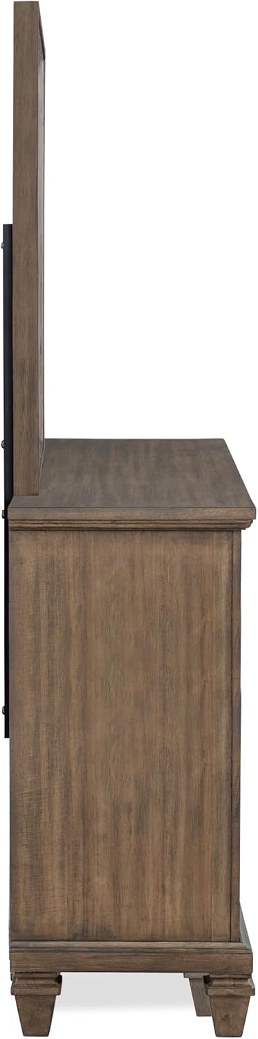 New Classic Furniture Mariana 5-Piece Wood King Bedroom Set with 2 Nightstands, Vintage Mocha