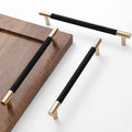 50 Pack 7 1/2 Inch 192 mm Bar Cabinet Pulls Gold and Black Knurled Handles for Brushed Gold Drawer Pulls Cupboard Aluminum Handles