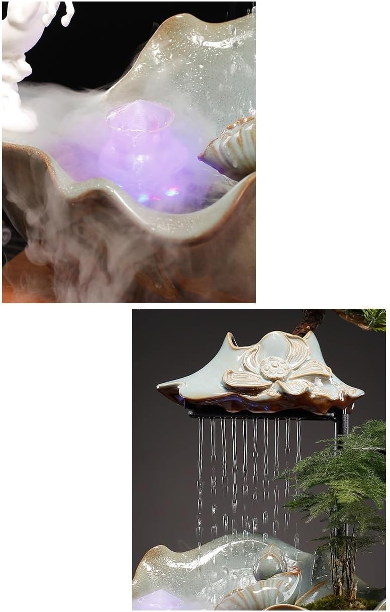 Tabletop Fountains Chinese Style Fortune-attracting Running Water Ornaments Circulating Humidification Entrance Table Office Living Room Decoration Indoor Tabletop Water Fountain