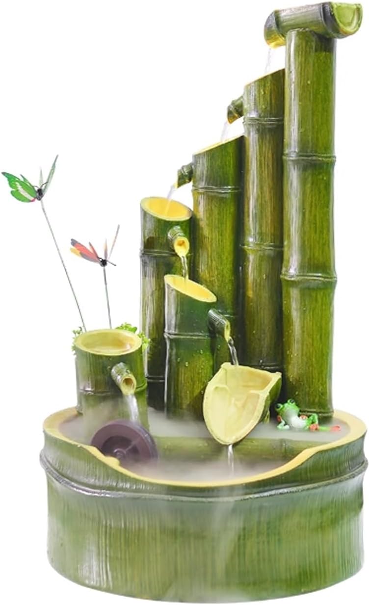 Tabletop Fountain Fountain and Flowing Water Decorations, Circulating Water Living Room, Office Desktop Decoration Decorations, Green Natural Desktop Decorations Desktop Fountain (Color : B)