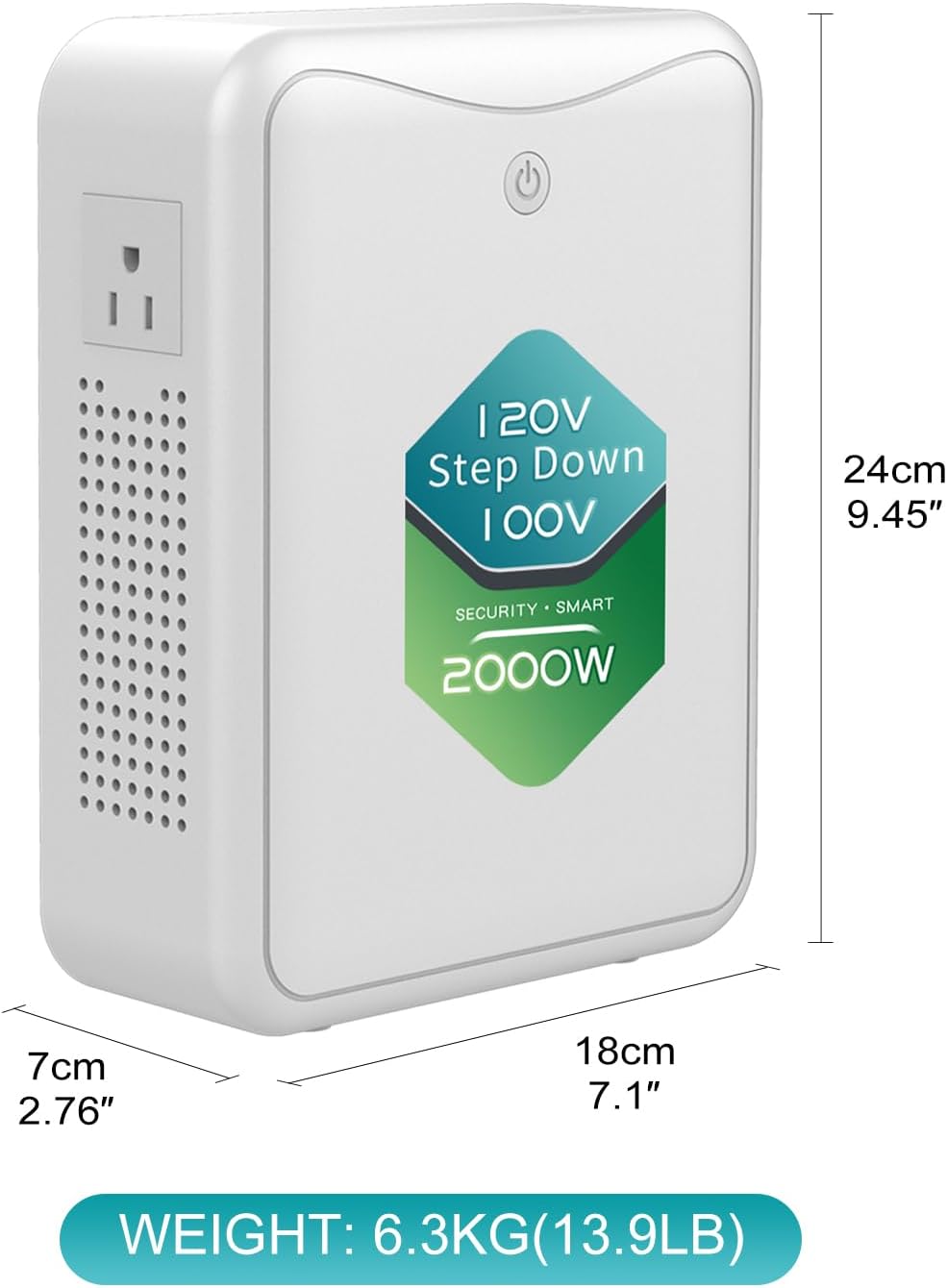 ZHENGXI 120v to 100v Voltage Converter 2000W Step Down Transformer, No Noise, Ten Protection Functions, Using Japan Appliances in US