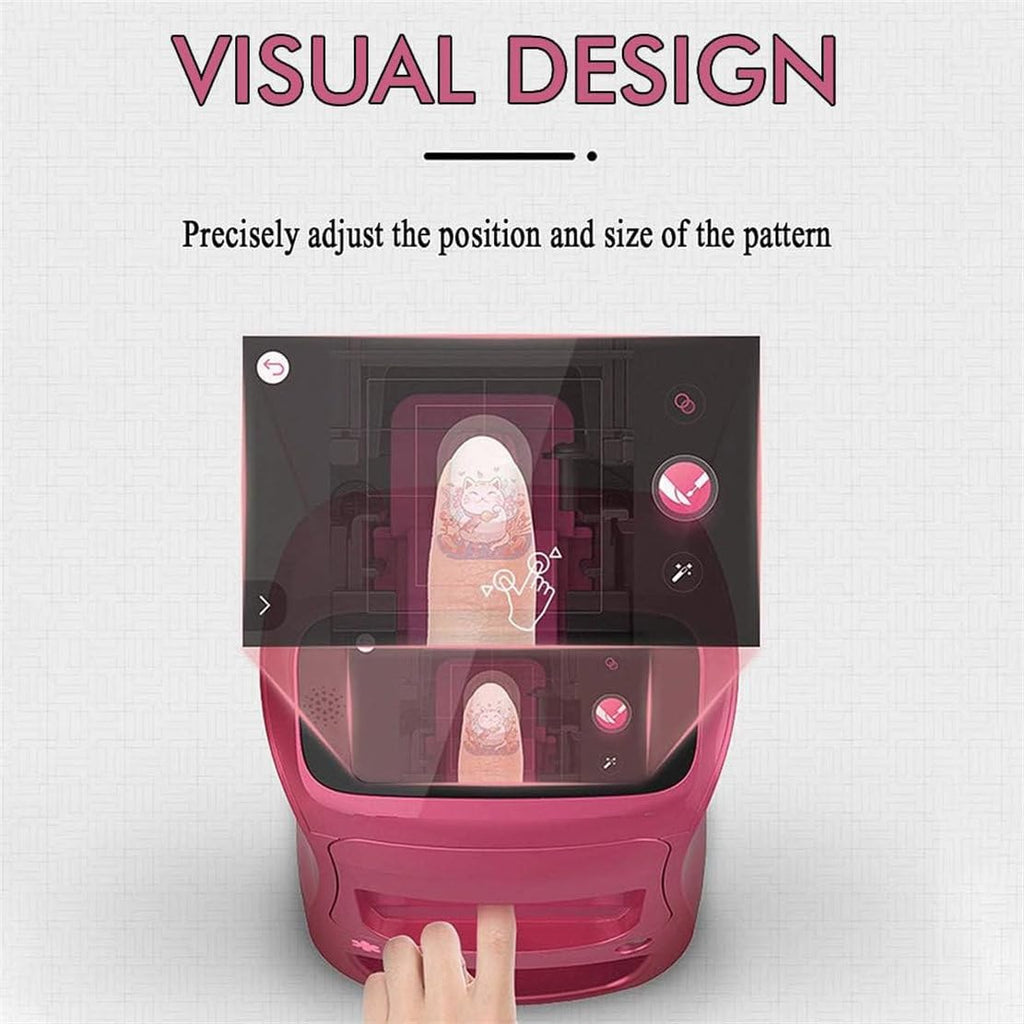 Automatic Smart 3D Nail Art Printer - Portable Mini Machine, Digital Mobile Nail Painting, Control via Free App - Perfect for Home Beauty & Personal Care for Girls