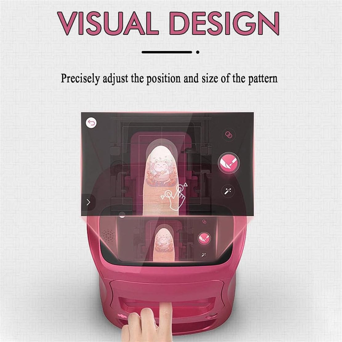 Automatic Smart 3D Nail Art Printer - Portable Mini Machine, Digital Mobile Nail Painting, Control via Free App - Perfect for Home Beauty & Personal Care for Girls