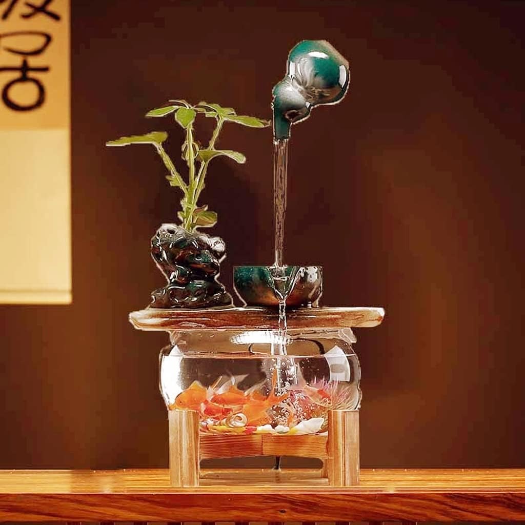 Desktop Fountains Tabletop Fountain Circulating Water Fountain Home Lucky Water Decoration Office Living Room Desktop Fish Tank Home/Office Decor (Color : A)