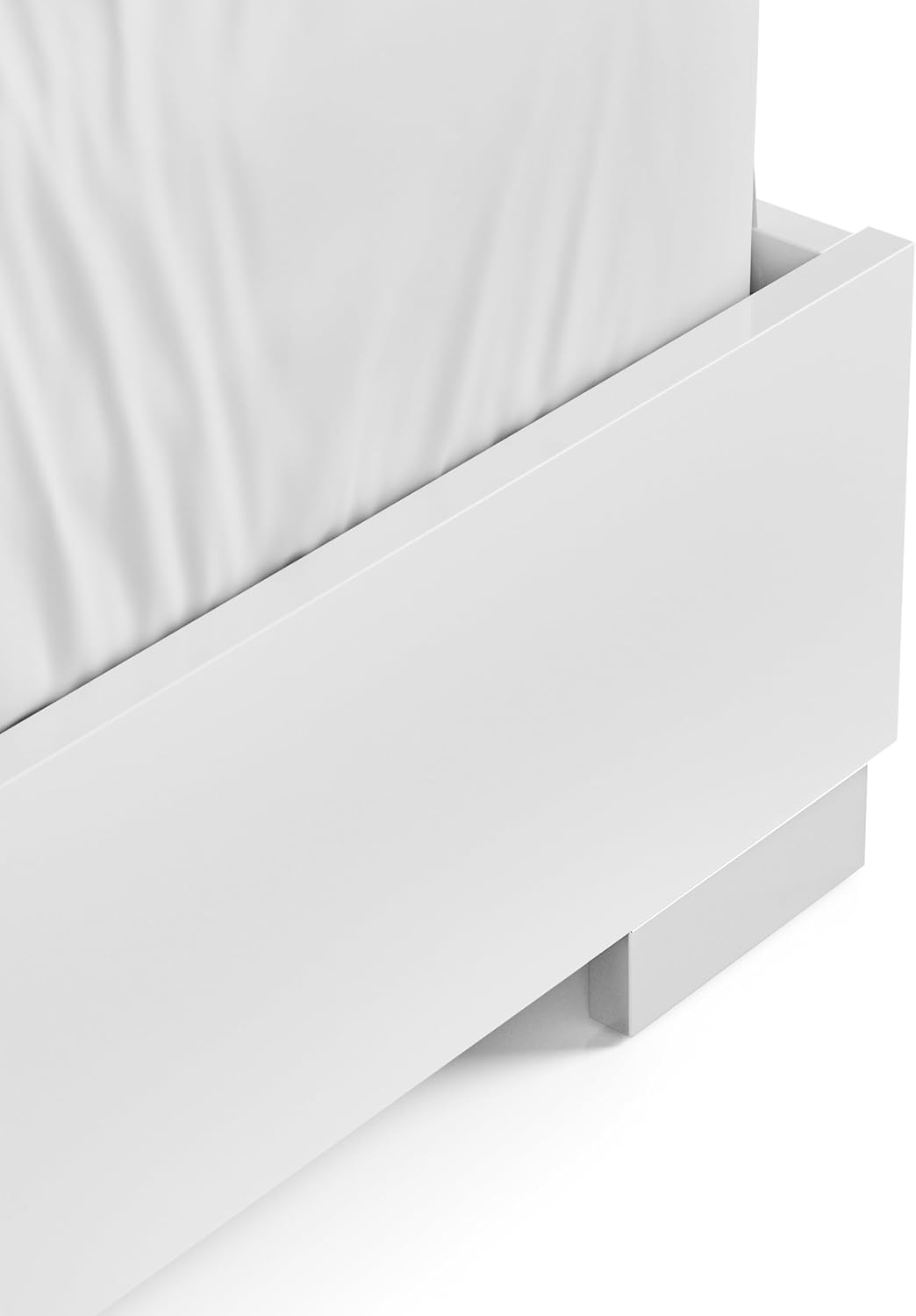 Furniture of America Alistair Modern Wood 3-Piece Bedroom Collection with Bed Frame and 2-Drawer Nightstands Set of 2, Box Spring Required, White, Queen