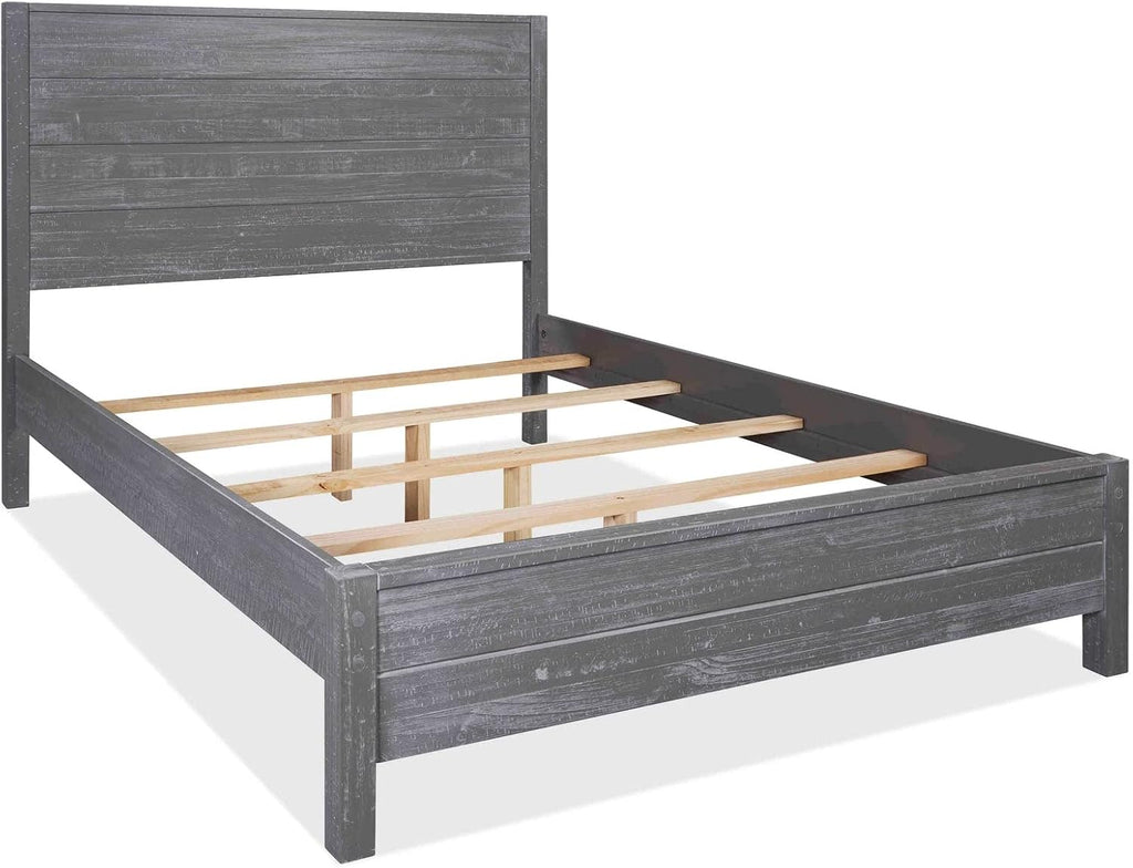 Grain Wood Furniture Montauk Solid Wood Bed, Full Size, Rustic Grey
