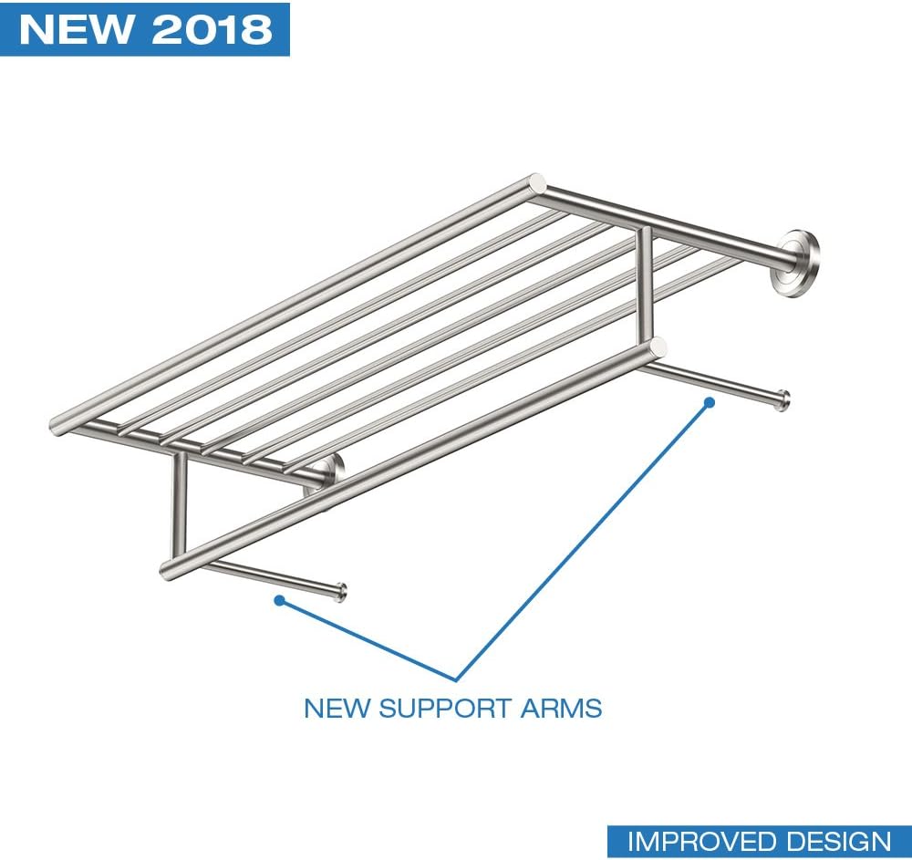 Gatco 4297 Latitude II 25.75-Inch Towel Rack with Bar, Wall Mounted Bathroom Towel Rack, Satin Nickel