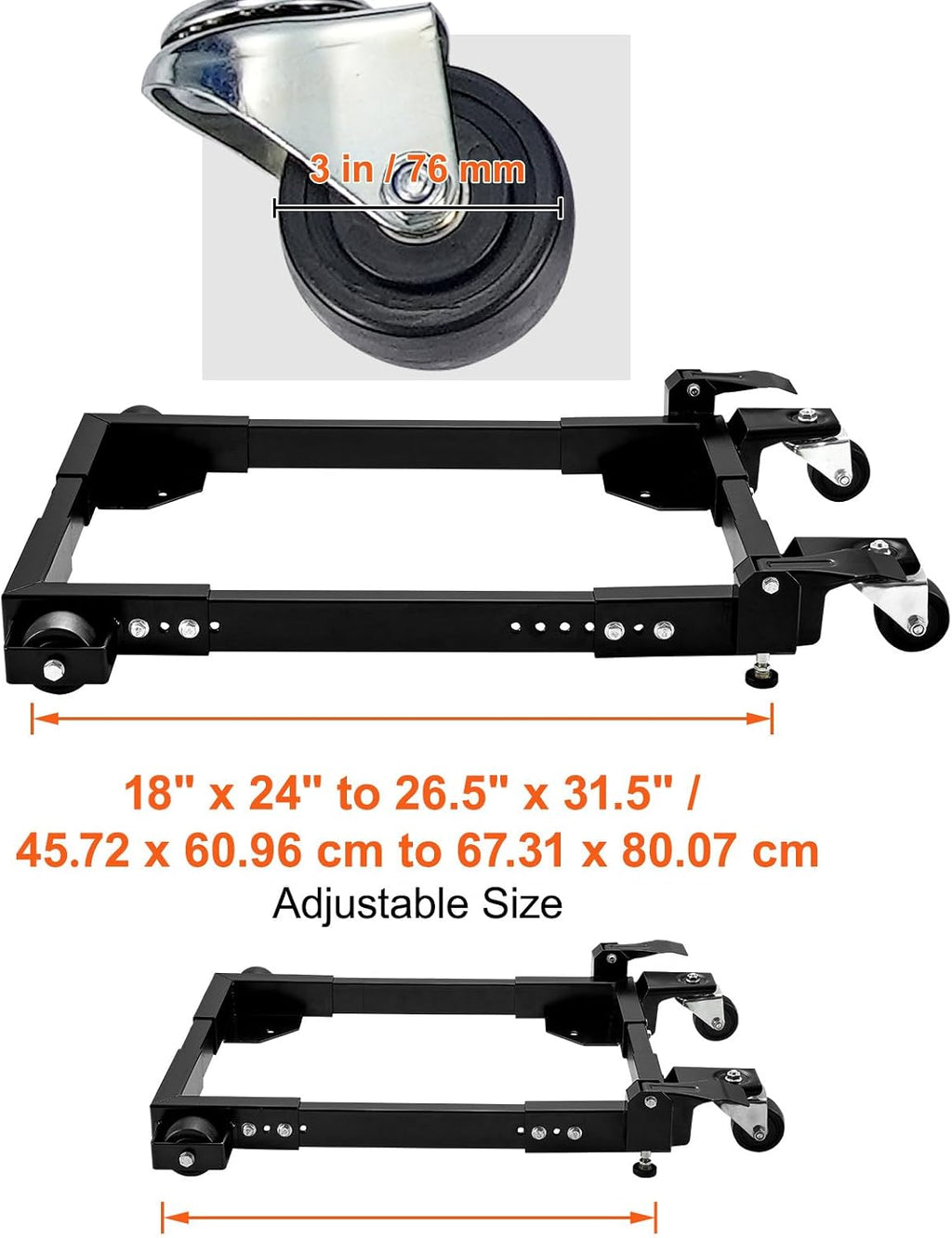 Happybuy Mobile Base, 1500 lbs Capacity, Adjustable from 18' x 24' to 26.5' x 31.5', Heavy Duty Universal Mobile Base Stand with Swivel Wheels