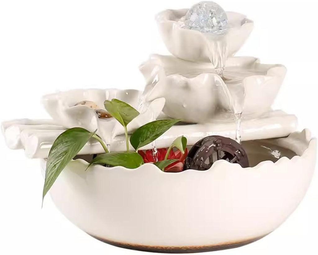 Indoor Fountains Décor Flowing Water Attracting Wealth Decoration Home Fountain Desktop Gift Relocation Ceramic Desktop Decoration Desktop Fountain Tabletop Water Fountain