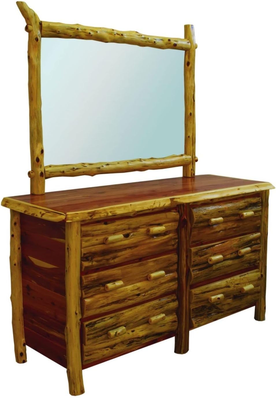 Furniture Barn USA-Rustic Lod Bedroom- Red Cedar Log Queen Mission-Style Bedroom Set