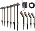Malibu Low Voltage Landscape Lights Kit Outdoor Pathway Lighting 12V spot Lights 10 Pack with Electrical Wire and Low Voltage Transformer for Outdoor Garden Driveway 8308-9903-10, Bronze