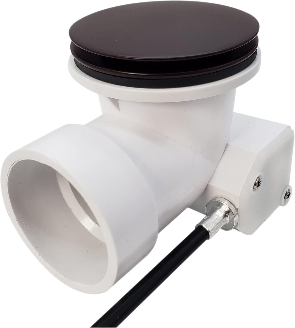 Westbrass A50P45BJ-12 1-1/2' Sch. 40 PVC 45' Cable Driven Bath Waste Kit with Ball Joint Head and Brass Trim Drain Kit, Oil Rubbed Bronze