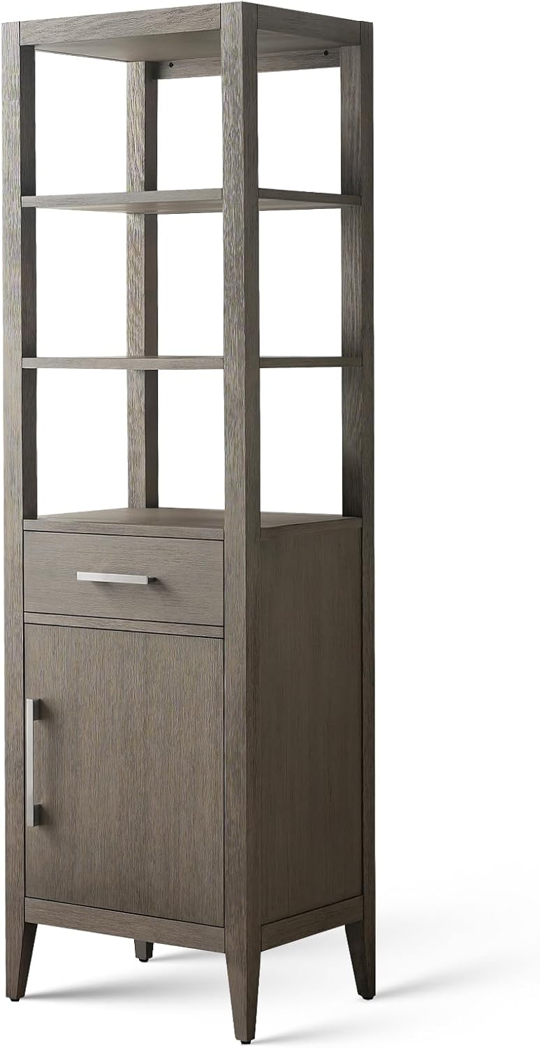 Vanity Art 21' Bathroom Vanity with Storage Cabinet & Shelves, Storage Cabinet with Soft-Closing Doors, VA90-LC-DG-BN1