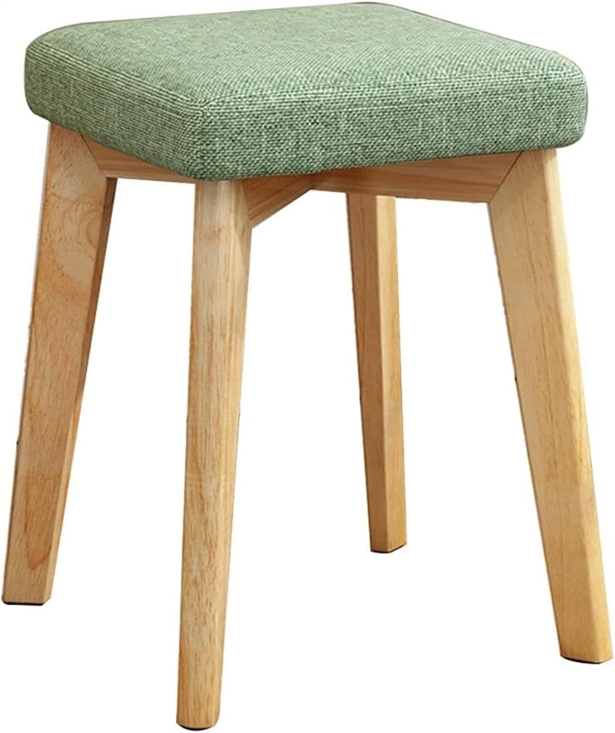 Vanity Bench Stool with Padded Cushion Piano Bench Vanity Benches Home Stool Fashion Vanity Stool Simple Solid Wood Chair Home Dining Stool Adult Fabric Stool Footstool Bedroom Stool(Green)