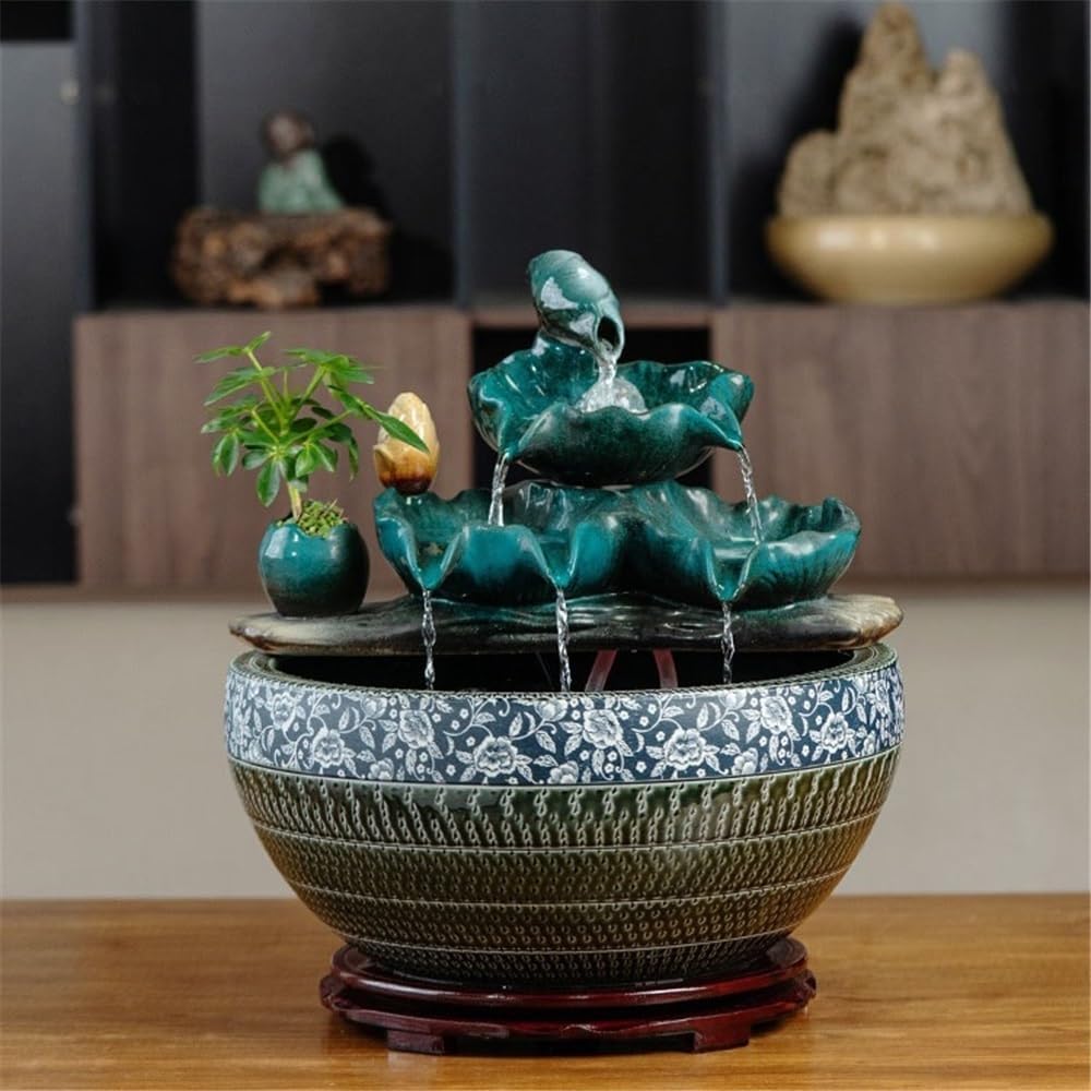 Tabletop Fountain Tabletop Fountain Waterfall, Indoor Water Feature Desktop Simulation Scenery Decoration(Large)