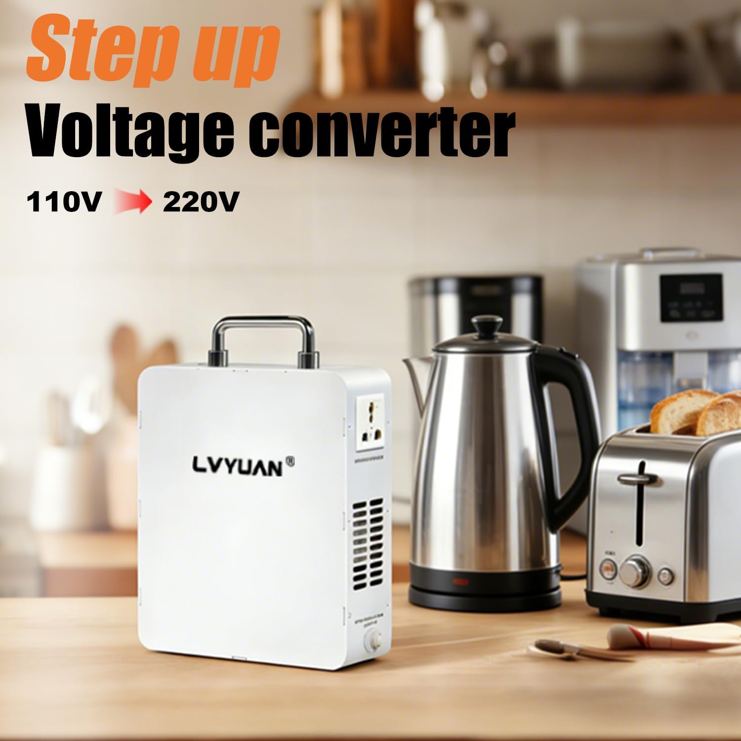 LVYUAN 3000W Watt Voltage Transformer Converter Step Up Converter 110/120 Volt - 220/240 Volt with Circuit Breaker Protection for Euro China Korea Appliances[3 Year Warranty]