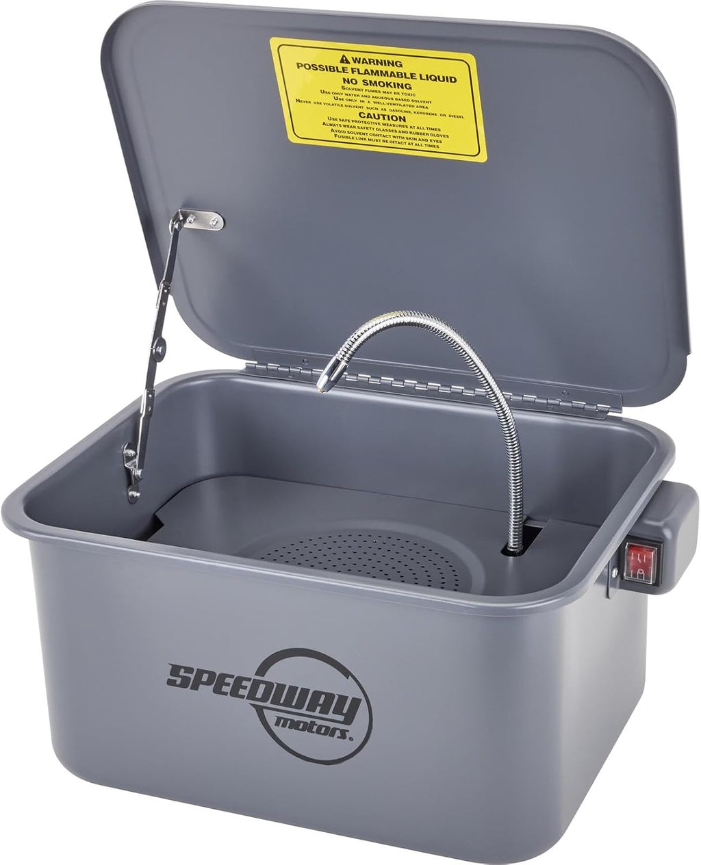 Speedway Motors Portable 5 Gallon Automotive Parts Washer with Pump – Water Based Solvent Compatible, Features 5ft Power Cord, Clean Bearings, Carburetors & Small Parts Anywhere