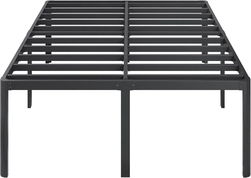Lutown-Teen 22 Inch High King Bed Frame with Rounded Corner Legs, Sturdy Mattress Foundation, Heavy Duty Metal King Size Platform No Box Spring Needed, Noise Free, Easy Assembly, Black