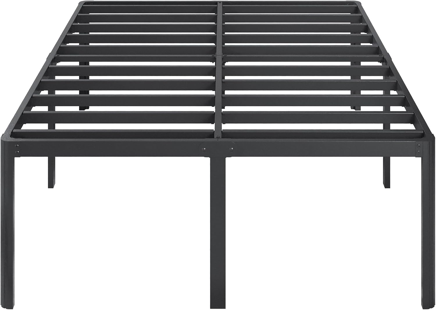 Lutown-Teen 22 Inch High King Bed Frame with Rounded Corner Legs, Sturdy Mattress Foundation, Heavy Duty Metal King Size Platform No Box Spring Needed, Noise Free, Easy Assembly, Black