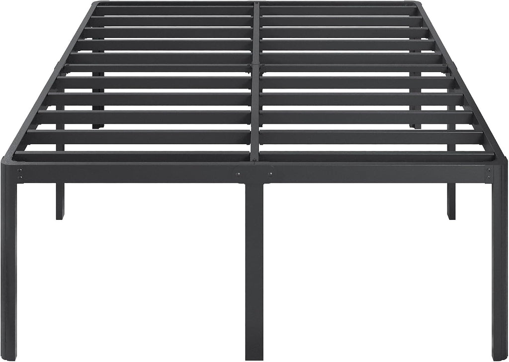 Lutown-Teen 22 Inch High Queen Bed Frame with Rounded Corner Legs, Heavy Duty Metal Queen Platform Bed Frame with Steel Slats Support, No Box Spring Needed, Noise Free, Easy Assembly