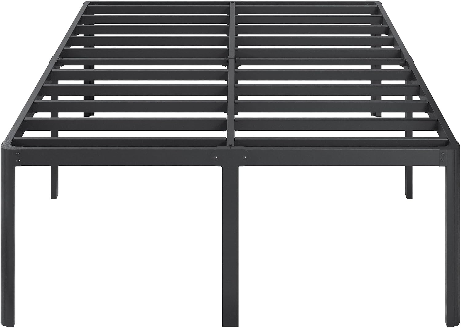 Lutown-Teen 22 Inch High Queen Bed Frame with Rounded Corner Legs, Heavy Duty Metal Queen Platform Bed Frame with Steel Slats Support, No Box Spring Needed, Noise Free, Easy Assembly